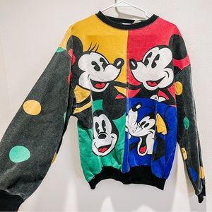 Disney Colorful Mickey and Friends Crewneck Sweater